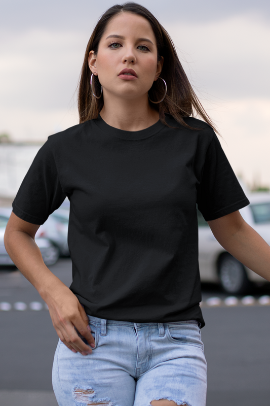 Black Solid Regular Unisex T-Shirt