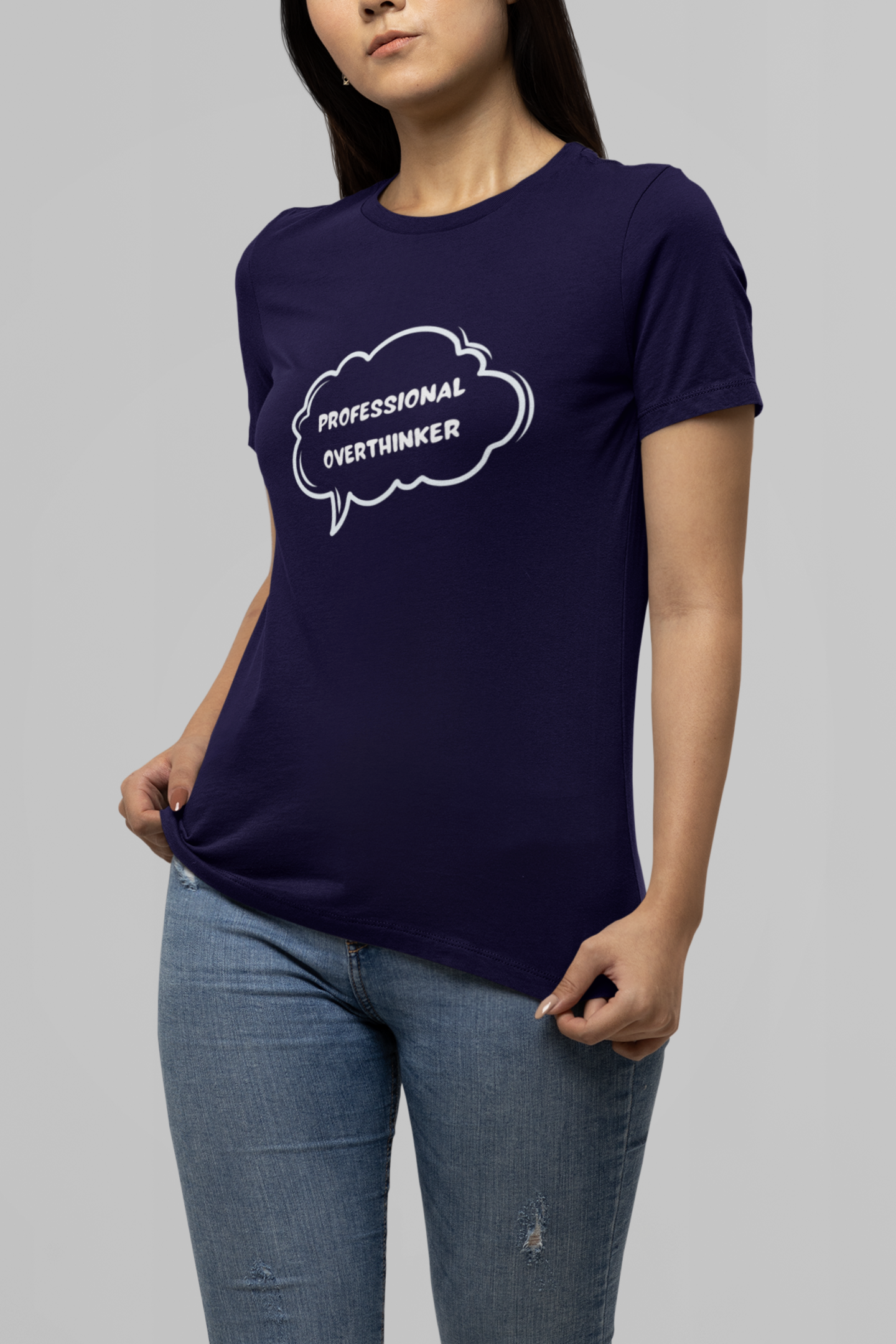 Navy Blue Overthinker Unisex Regular T-Shirt