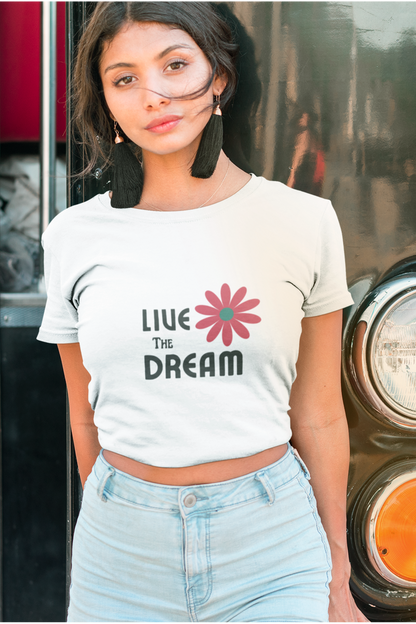 White Live The Dream Regular Crop Top