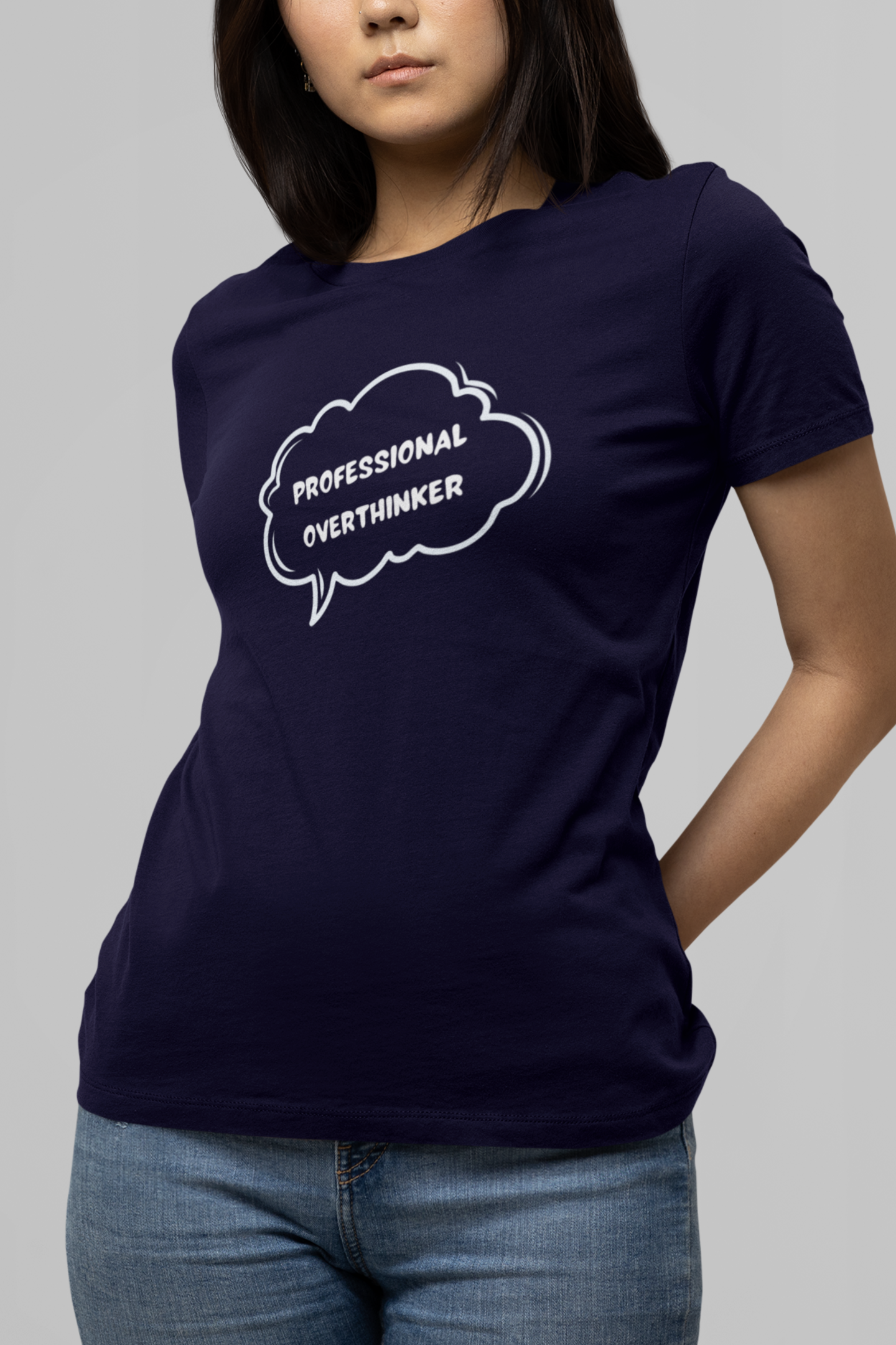 Navy Blue Overthinker Unisex Regular T-Shirt