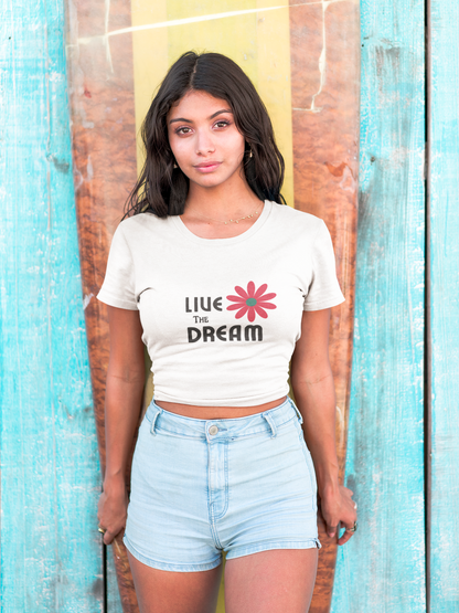 White Live The Dream Regular Crop Top