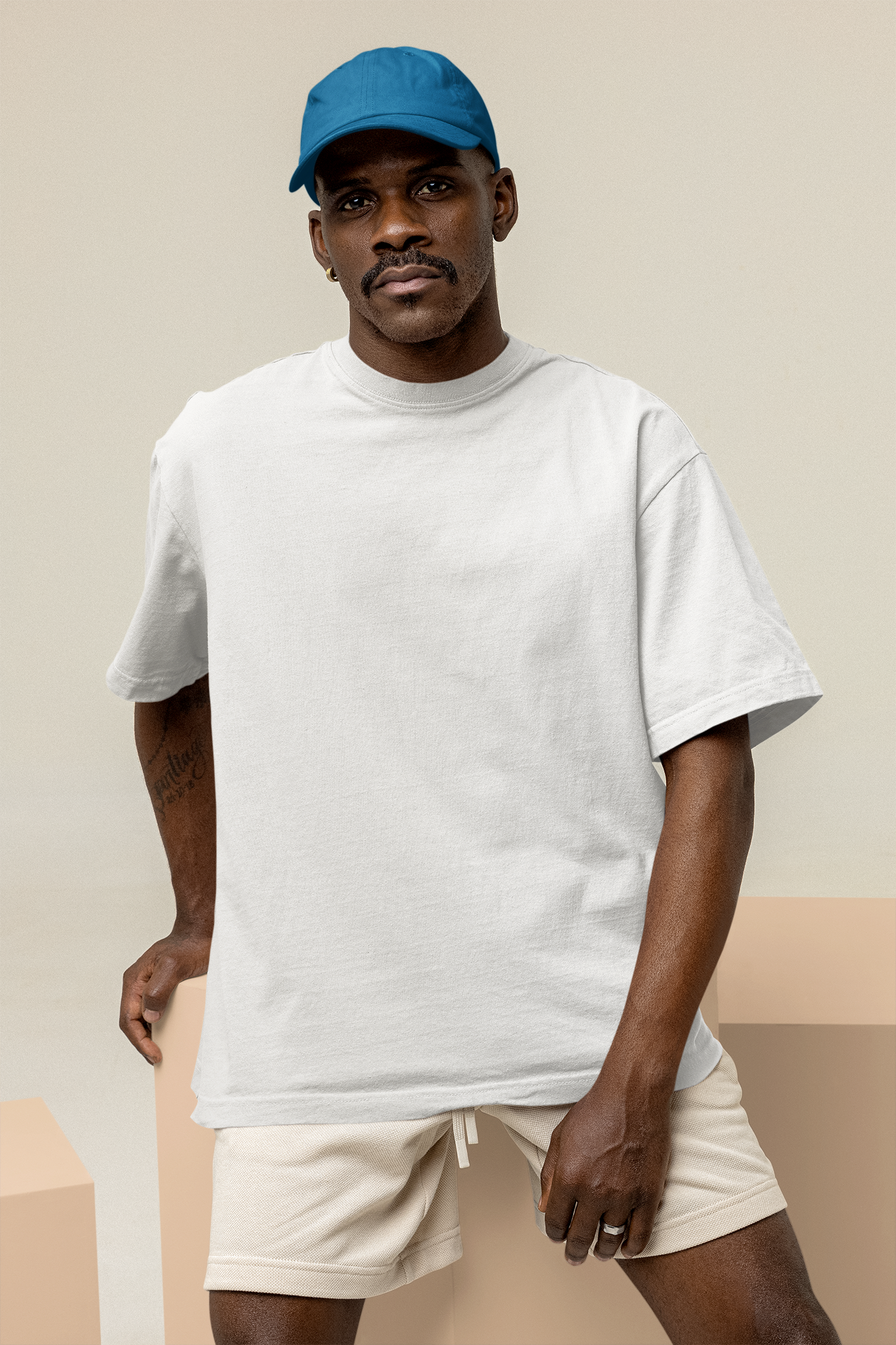 White Solid Oversized Unisex T-Shirt