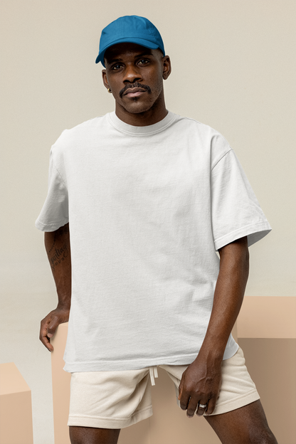 White Solid Oversized Unisex T-Shirt