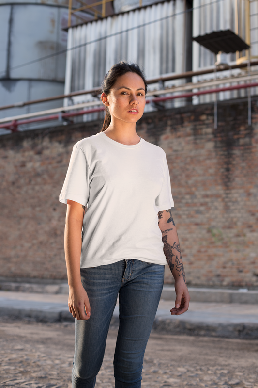 White Solid Regular Unisex T-Shirt