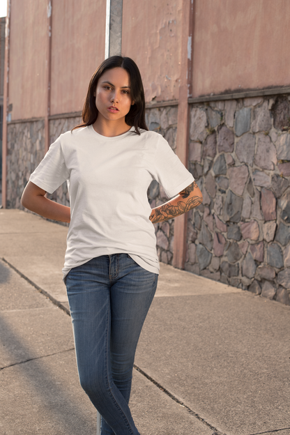 White Solid Regular Unisex T-Shirt