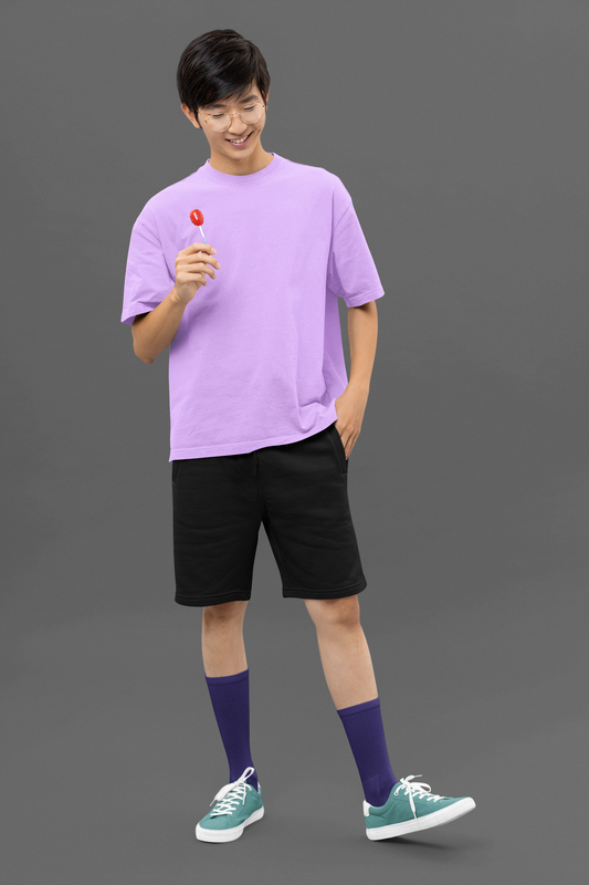 Lavender Solid Oversized Unisex T-Shirt