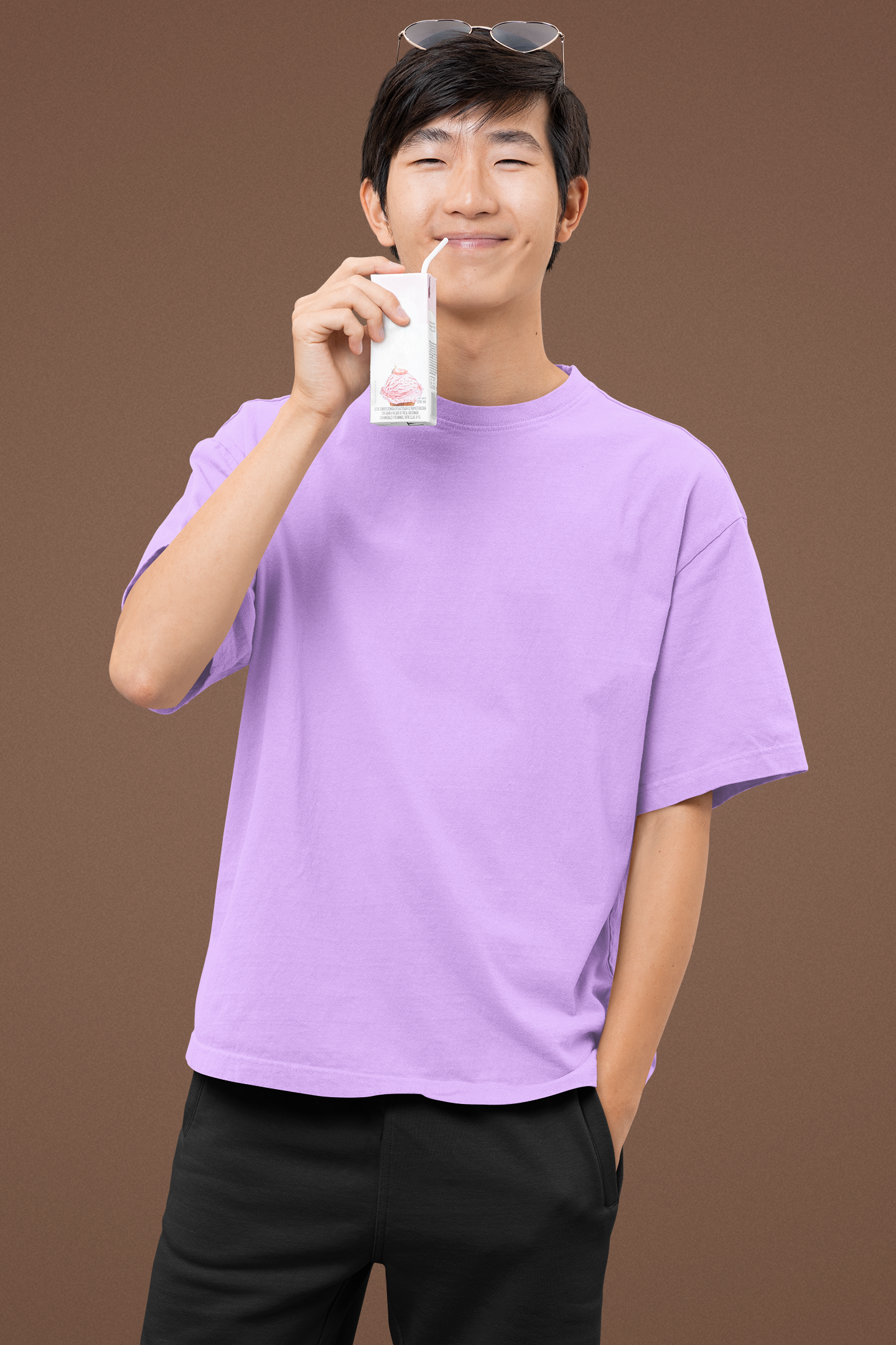 Lavender Solid Oversized Unisex T-Shirt