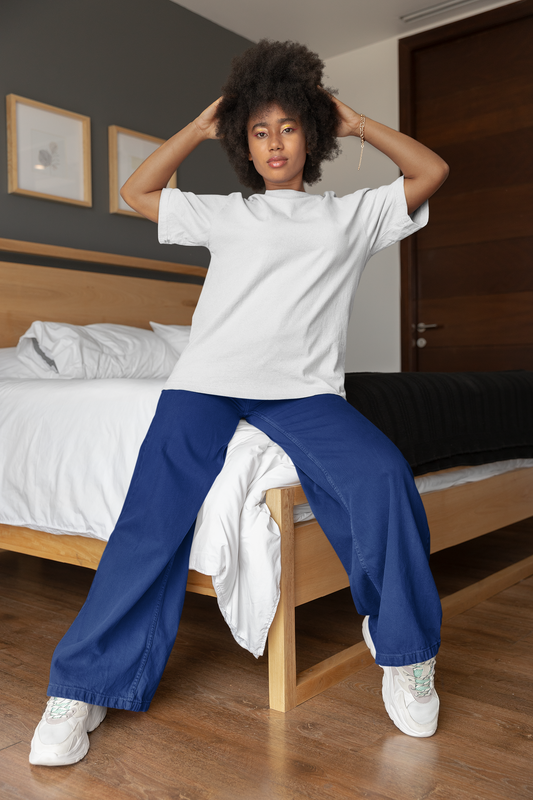White Solid Oversized Unisex T-Shirt