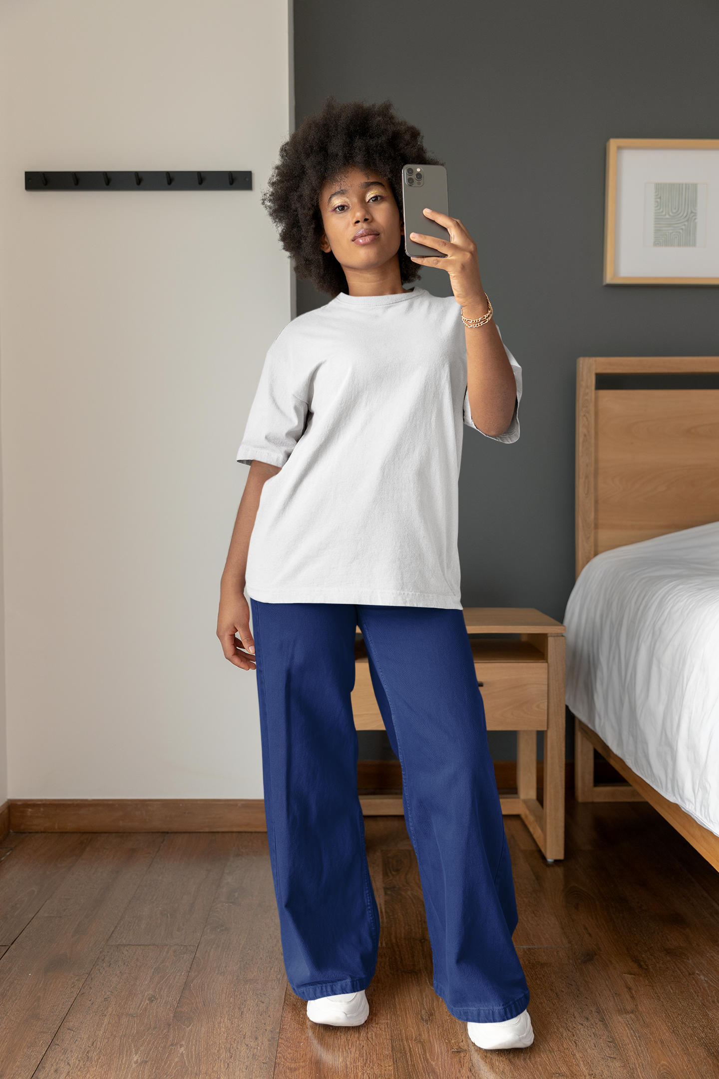White Solid Oversized Unisex T-Shirt