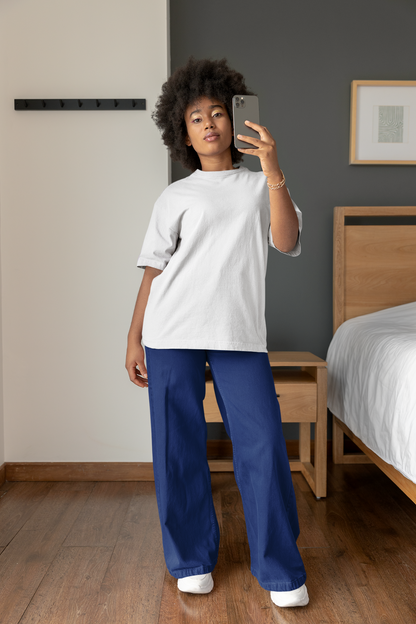 White Solid Oversized Unisex T-Shirt