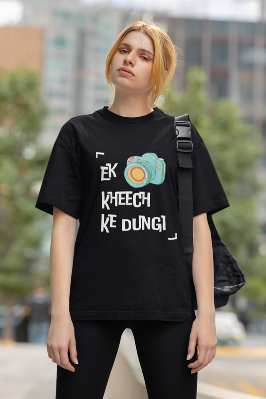 Black Photo Kheech Ke Dungi Female Oversized T-Shirt