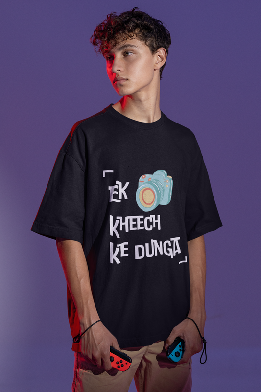 Black Photo Kheech Ke Dunga Male Oversized T-Shirt